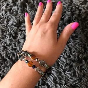 homemade beaded wraparound bracelet “Wytch•”